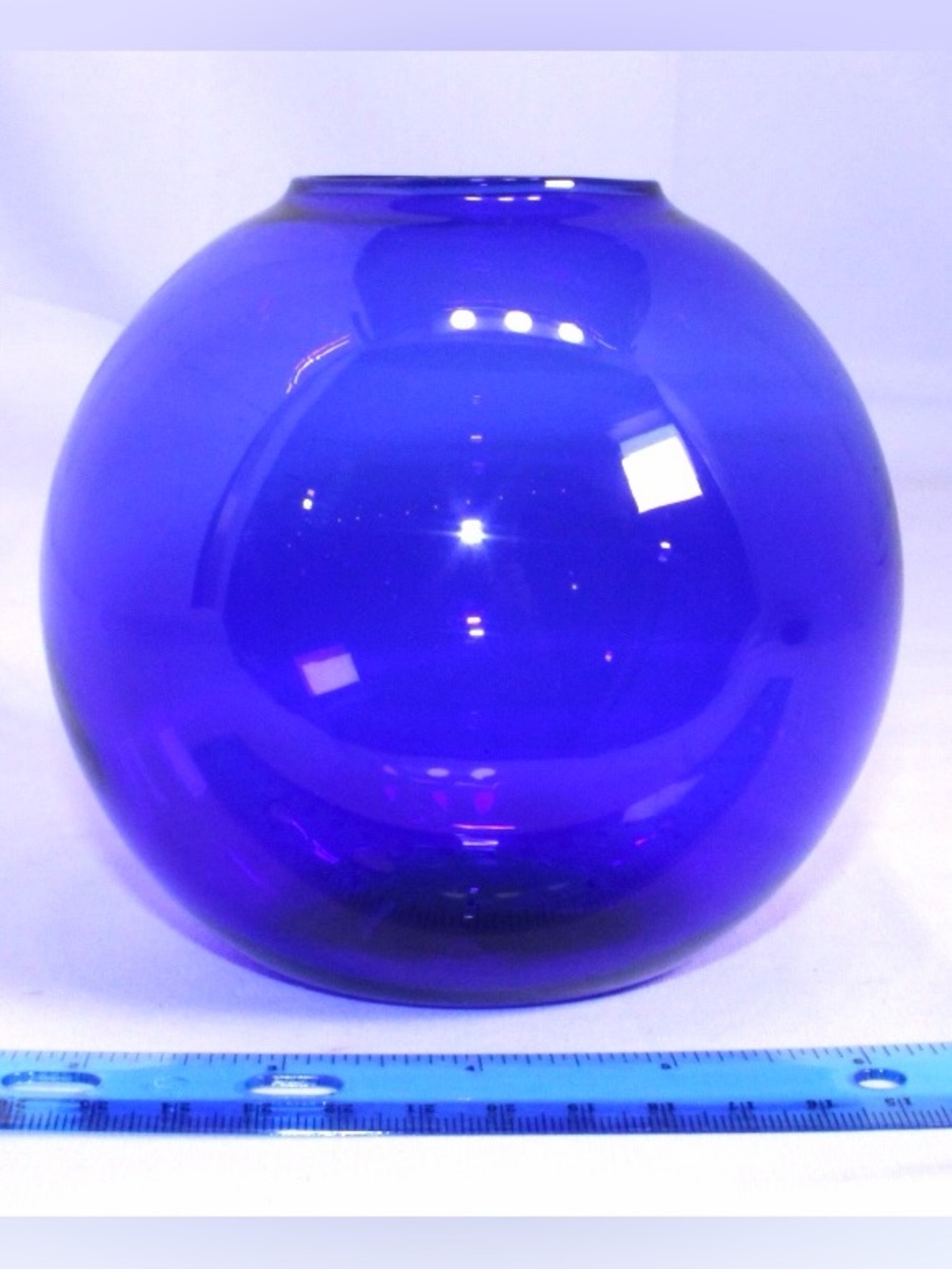 Vintage Cobalt Blue glass Globe Vase